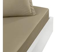 Sensei Maison - Drap Housse Bonnet 40 cm en Percale Coton Soft Percale Plus - 180x200 cm - Taupe