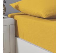 Sensei Maison - Drap Housse en Gaze de Coton Bonnet 30 cm LOFT - 140x200 cm - Miel