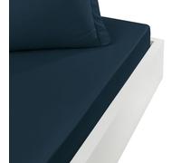 Sensei Maison - Drap Housse en Percale de Coton Bonnet 30 cm Soft Percale - 140x190 cm - Indigo