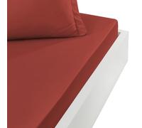 Sensei Maison - Drap Housse en Percale de Coton Bonnet 30 cm Soft Percale - 140x190 cm - Terracota