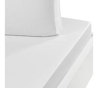 Sensei Maison - Drap Housse uni Satin de Coton Bonnet 30 cm VERSALUXE - 160x200 cm - Blanc
