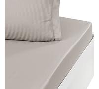 Sensei Maison - Drap Housse uni Satin de Coton Bonnet 30 cm VERSALUXE - 160x200 cm - Taupe