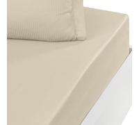 Sensei Maison - Drap Housse uni Satin de Coton Bonnet 40 cm VERSALUXE Plus - 140x200 cm - Ficelle