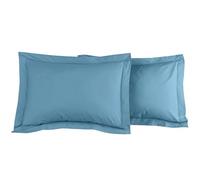 Sensei Maison - Lot 2 taies d'oreiller - 100% Percale de Coton 80 Fils/cm² - Traitement Easy Care - Taille : 50x70 cm - Cobalt
