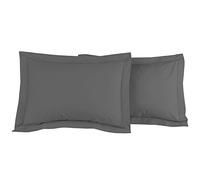 Sensei Maison - Lot 2 taies d'oreiller - 100% Percale de Coton 80 Fils/cm² - Traitement Easy Care - Taille : 50x70 cm - Galet