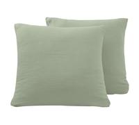 Sensei Maison - Lot de 2 taies d'oreiller en Gaze de Coton LOFT - 65x65 cm - Sauge