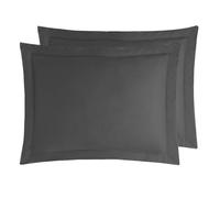 Sensei Maison - Lot de 2 taies d'oreiller en Satin de Coton 120 Fils VERSALUXE UNI - 50x70 cm - Anthracite