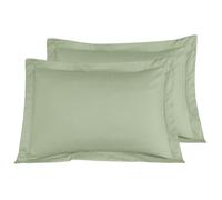 Sensei Maison - Lot de 2 taies d'oreiller rayées en Satin de Coton 120 Fils VERSALUXE - 50x70 cm - Sauge