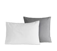 Sensei Maison - Lot de 2 taies en Percale de Coton Rose Wood Bicolore - -