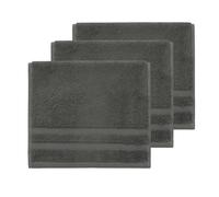Sensei Maison - Lot de 3 Serviettes invité 600 g/m² SENSILK - 30x50 cm - Anthracite