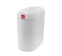 Sensio Home Poubelle étanche à détecteur de mouvement avec couvercle automatique pour chambre à coucher, cuisine, salle de bain, salon, bureau, blanc avec bordure grise 5 l