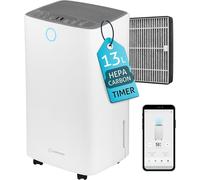 SENSO 13 WIFI Clean – Déshumidificateur et purificateur d'air, capacité de 13 litres par 24 heures, filtre T-Clean HEPA + filtre à charbon actif, connectivité Wi-Fi, fonctionnement silencieux (36 dB),