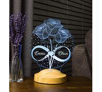Sentidos Lampe rose personnalisée avec nom gravé comme idée de cadeau pour des moments de bonheur spéciaux : mariage, anniversaire, anniversaire ou Saint-Valentin
