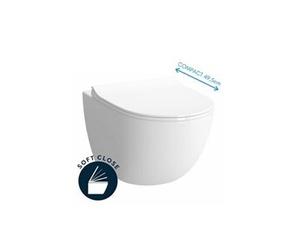 sento cuvette compacte 49,5 cm avec fixations invisibles + abattant ultra-fin softclose (sentocompact)