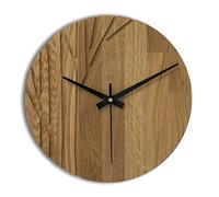 Horloge murale en chêne massif, horloge murale moderne en bois, objet de décoration en chêne massif, 50 cm