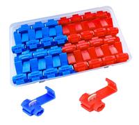Senvenelec 58 pièces, connecteur de câble de dérivation, raccord rapide, 29 pièces en bleu et 29 pièces en rouge.