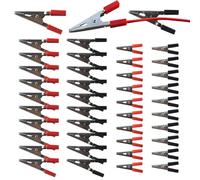 Senvenelec Lot de 44 pinces crocodiles isolées, pince de batterie, électricien testant un appareil de test de métal, dispositif d'isolation en métal, pince crocodile test de tension.