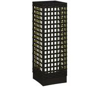 SENVIRO lampadaire solaire d extérieur 15,5 x 15,5 x 46 cm, design rotin noir, LED blanc chaud, capteur de lumière