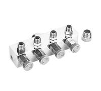 Séparateur d'Air Professionnel en Aluminium, 4/6 Voies avec Manomètre, Adaptateur Réglable Multi-Fonctions pour Aérographe, pour Artiste et Peintre