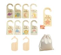 Séparateur de Penderie Bébé en Bois Naturel - Lot de 10 avec Sac de Rangement - Design Arc-en-Ciel et DIY - Durable et Élégant，Bébé,Répartiteurs de Garde-Robe pour Nouveau-nés et Tout-Petits