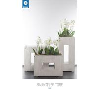 Séparateur de pièce Bellini Tore plat 75 cm crème 411051 Pot de fleurs cubique