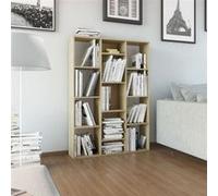 vidaXL Séparateur de Pièce/Bibliothèque, Meuble de Rangement avec Compartiment, Armoire à Livres Salon Intérieur, Moderne, Chêne Sonoma
