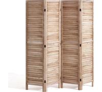 Séparateur de pièce en bois Paravent en bois 4 panneaux Séparateur de pièce