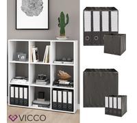 Meuble de rangement cube Nove, 104x108cm avec 2 boxes pliants, Blanc, Vicco 37942