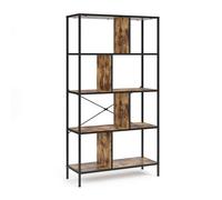 Vicco Séparateur de pièce Fyrk, Bois Antique, 80x146cm | utilisable comme séparateur de pièce avec structure en métal et étagères ouvertes