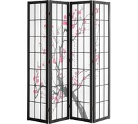 Séparateur de pièce Paravent japonais 4 panneaux pour séparer une pièce
