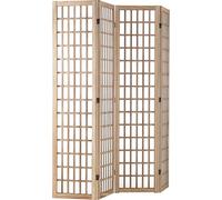 Séparateur de pièce Séparateur mural japonais à 4 panneaux pour séparer les pièces (naturel)