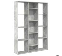 Séparateur de pièce - VIDAXL - Gris béton - Bois d'ingénierie - 100x24x140 cm - 13 compartiments - Armoire latérale