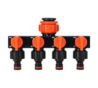 Séparateur de tuyau à 4 voies, connecteur d'arrosage de jardin, séparateur de robinet d'eau, adaptateur de valve de tuyau extérieur, outil de distribution d'eau pour pelouse, caravane,