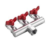 Séparateur de tuyau d'arbre - Adaptateur de tuyau 1/2, vanne d'eau robuste, raccord de robinet triple sortie avec corps en métal renforcé et système d'arrêt de débit d'eau | Équipement de robinet