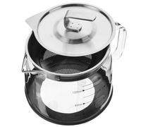 Séparateur D'huile de Cuisson en Verre 1300ml avec Filtre Inox | Design Anti-fuite, Retire les Impuretés, Usage Domestique ou Culinaire, Accessoire la Cuisine, Bouteille Huile