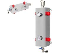Séparateur Hydraulique, Réservoir Tampon en Acier Inoxydable avec Manomètre Et Évent, Découpleur De Débit Deau Dn20 pour Chaudières Et Systèmes De Chauffage Au Sol