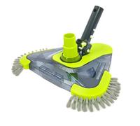 Sepetrel Tête d'aspirateur de piscine améliorée avec brosse latérale et adaptateur de tuyau rotatif universel, forme triangulaire lestée (sans danger pour la piscine en vinyle)