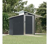 sephironlbb Abri de Jardin Anthracite en Acier galvanisé 270x130x208,5 cm avec Porte et Toit Transparent pour Rangement extérieur Outils Tondeuse matériel mobilier Patio