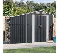 sephironlbb Abri de Jardin Anthracite en Acier galvanisé 277x93x179 cm avec Porte, Rangement extérieur, appentis pour Outils, Bois, matériel, ventilé, Robuste et Durable