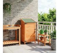 sephironlbb Abri de Jardin en Bois de Sapin Massif Marron 59 x 56 x 113,5 cm avec Toit en Asphalte Porte à persiennes Rangement extérieur pour Outils matériel vélo pelouse terrasse