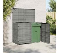 sephironlbb Abri de Poubelle Double en résine tressée Anthracite 148x77x111cm avec Cadre Acier, Deux Portes verrouillables, Rangement extérieur pour Jardin, Patio, terrasse, Protection Stockage