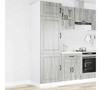 sephironlbb Armoire de Cuisine Kalmar Sonoma Gris Bois d'ingénierie avec Pieds réglables 60x57x207 cm Rangement Vaisselle ustensile Placard Buffet Colonne Pratique