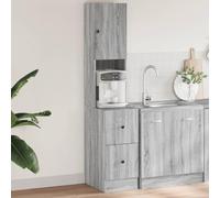sephironlbb Armoire de Cuisine Sonoma Gris 35x50x180 cm Bois d’ingénierie avec tiroirs et Portes, Meuble Rangement Cuisine Colonne Pratique pour Vaisselle et ustensiles, idéal pour Salon, buanderie