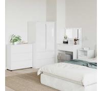sephironlbb Armoire de Rangement en Bois d'ingénierie 80 x 31 x 81 cm avec 3 tiroirs coulissants, Meuble Stable et réglable en Hauteur pour Salon, Chambre, Bureau, Rangement Pratique et modulable
