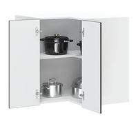 sephironlbb Armoire Murale d'angle de Cuisine Kalmar Noir Bois d'ingénierie 57x57x60 cm Rangement Vaisselle ustensile casseroles Placard Suspendu Pratique