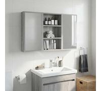 sephironlbb Armoire Murale de Salle de Bain Gris Sonoma en Bois d'ingénierie 40 x 10 x 60,5 cm avec 2 étagères, Rangement Pratique pour Meuble lavabo, Vasque, évier, Toilette, Salle Bain