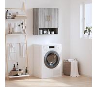 sephironlbb Armoire Murale Sonoma Gris en Bois d'ingénierie 60x31x70 cm avec casier et Compartiments, Meuble de Rangement pour Salon Cuisine Bureau entrée, Colonne Organisateur Pratique et Stable