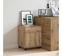 sephironlbb Armoire roulante chêne Artisanal Bois d'ingénierie 45x38x54 cm Meuble Rangement avec tiroir Porte et étagère pour Bureau Salon Cuisine Facile à déplacer