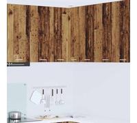 sephironlbb Armoire Suspendue Bois Ancien et Blanc 57 x 57 x 80 cm Meuble Rangement Cuisine avec 3 étagères capacité 60 kg pour Buffet vaisselier Placard Colonne Etagere