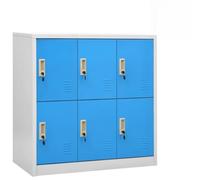 sephironlbb Armoires à casiers 5 pcs Gris Clair et Bleu 90x45x92,5 cm Acier avec serrures, Meuble Rangement Bureau école Atelier, Colonne vestiaire Compartiment sécurisé modulable
